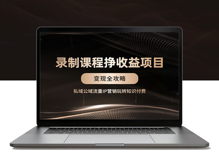 录制课程赚收益全攻略：私域与公域流量IP营销变现秘籍-90副业资源网